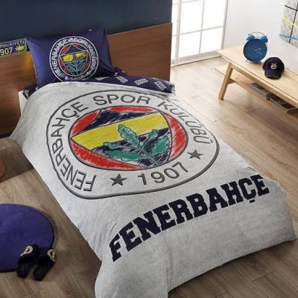 TAÇ - Lisanslı Taraftar Tek Kişilik Nevresim Takımı Işıltılı Gece Fenerbahçe